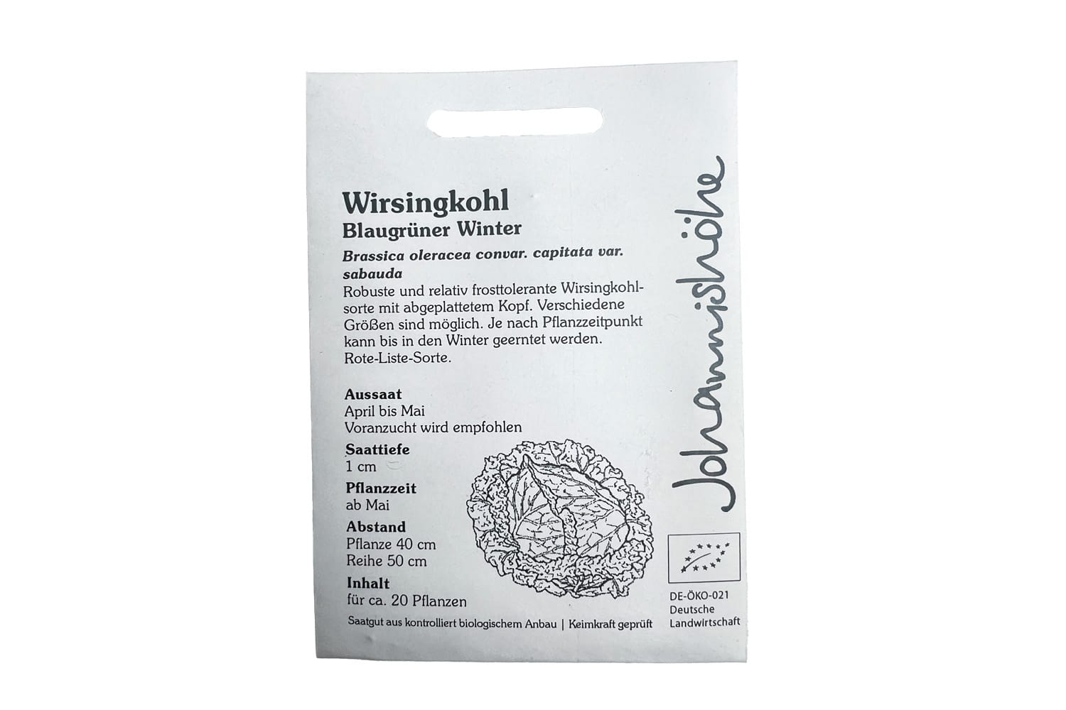 Bio Saatgut Wirsingkohl Blaugrüner Winter