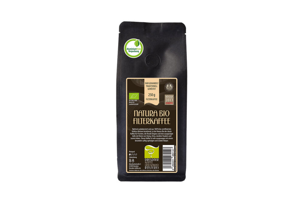 Dresdner Kaffee und Kakao Rösterei Bio Filter Kaffee 250g gemahlen