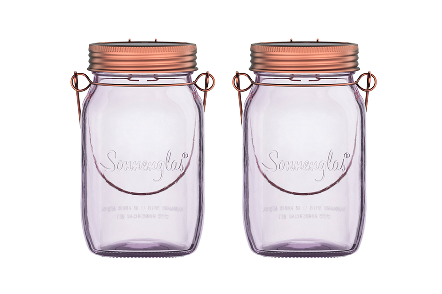 Sonnenglas® 1000ml Solarlaterne Lilac Edition 2er Set